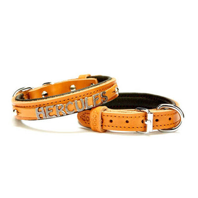 Doggie Konfor Deri İsimlikli Boyun Tasması Camel 1,5X25-30Cm