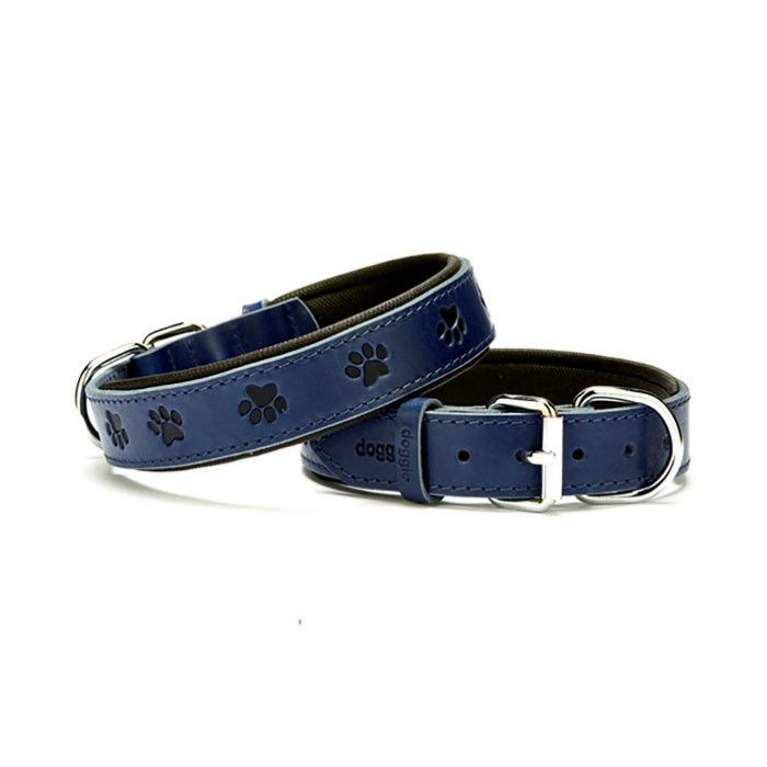 Doggie Konfor Deri Pati Desenli Boyun Tasması Royalmavi 3X42-50Cm