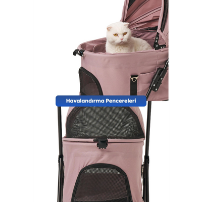 Zampa Norris Kedi & Köpek Arabası Pembe 46X83X105cm