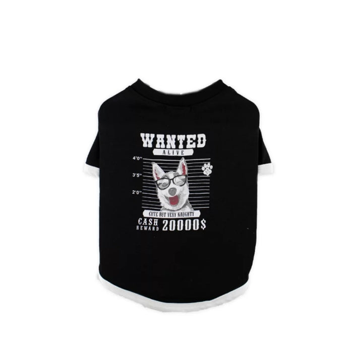 Zampa Wanted Siyah Köpek T-Shirt Small