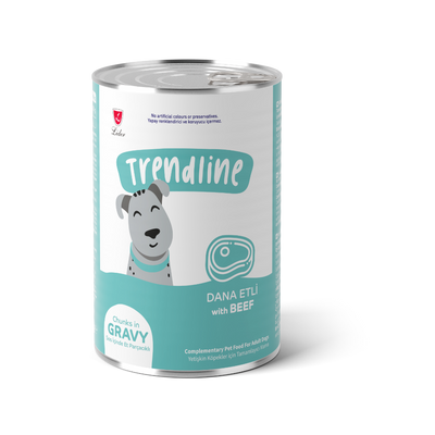 Trendline Konserve Sos İçinde Et Parçacıklı Dana Etli Yetişkin Köpek Maması 400 Gr