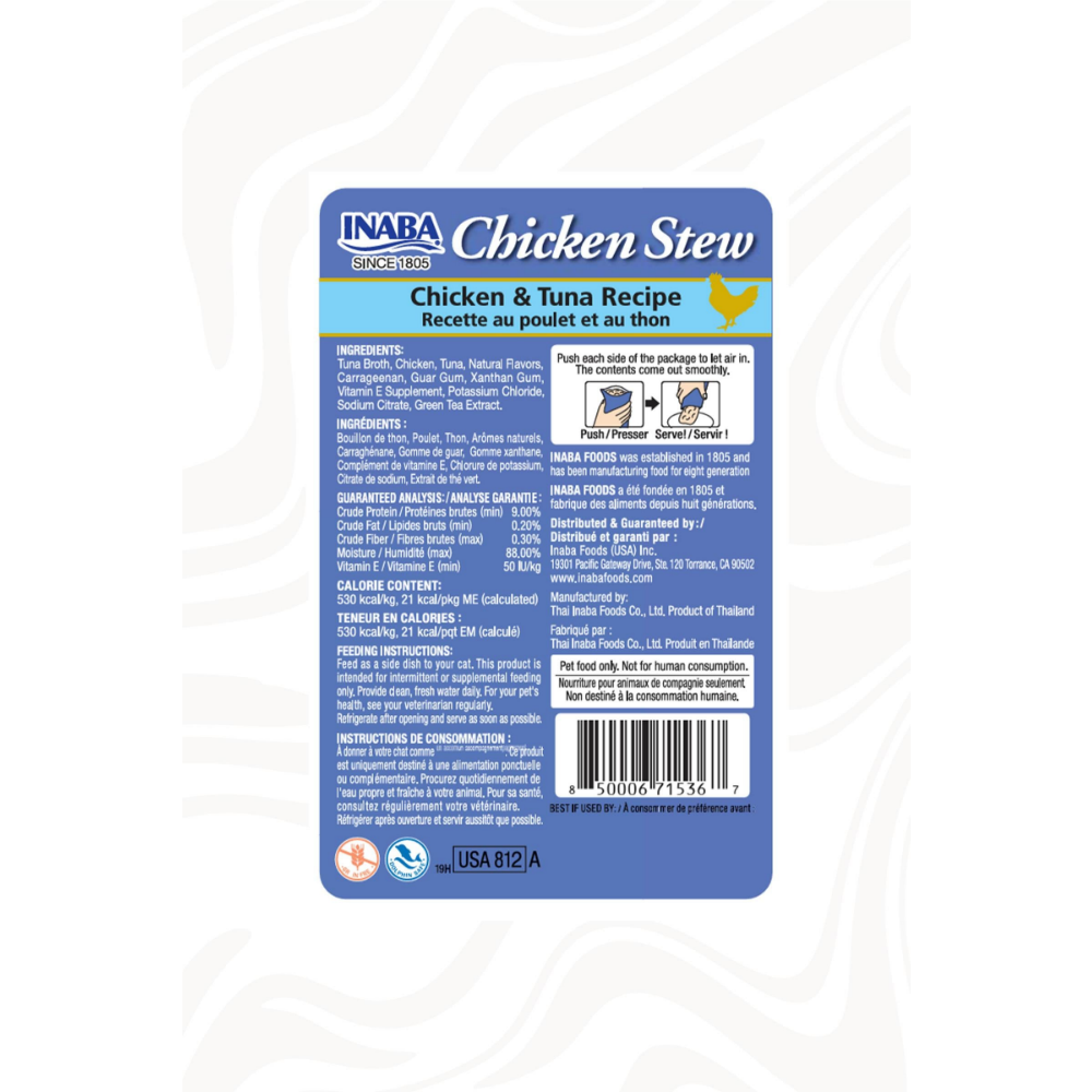 Inaba Ciao Chicken Stew Tavuk Güveç ve Ton Balıklı Pate 40 Gr