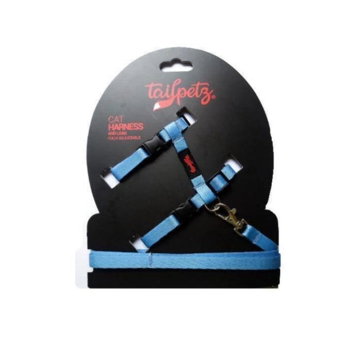 TailPetz Kedi Göğüs & Gezdirme Takımı Blue