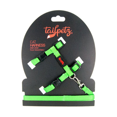 TailPetz Kedi Göğüs & Gezdirme Takımı Green