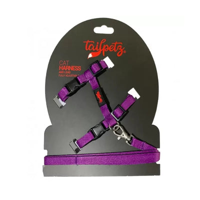 TailPetz Kedi Göğüs & Gezdirme Takımı Purple