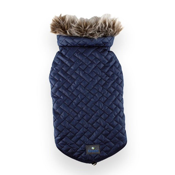Zampa Supreme Yakalı Kürklü Mont Lacivert - 2XS