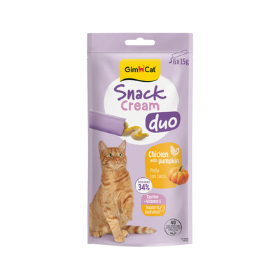 Gimcat Snack Cream Duo Chicken & Pumpkin Kedi Ödülü 6x15gr