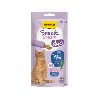 Gimcat Snack Cream Duo Tuna & Grass Kedi Ödülü 6x15gr