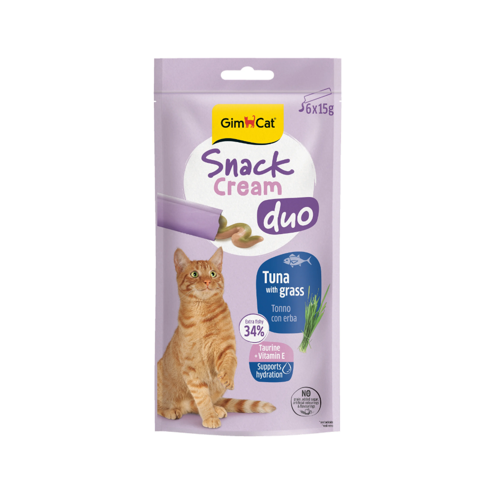 Gimcat Snack Cream Duo Tuna & Grass Kedi Ödülü 6x15gr