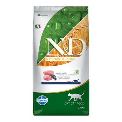 N&D Tahılsız Kuzu Etli Yaban Mersinli 10 Kg Yetişkin Kuru Kedi Maması