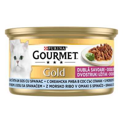 Gourmet Gold Çifte Lezzet Okyanus Balık&Ispanak 85gr Yaş Kedi Konservesi