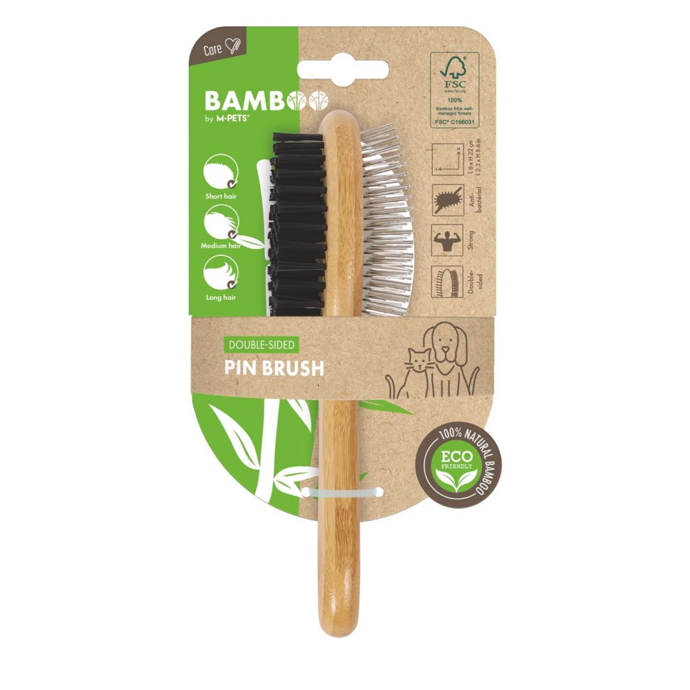 M-PETS Bamboo Çift Taraflı Fırça