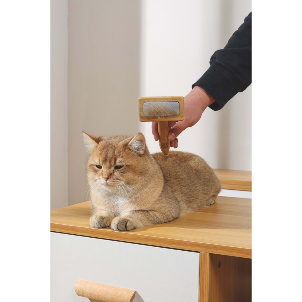 M-PETS Bamboo İnce Telli Fırça (M)