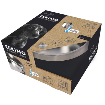 M-Pets Eskimo Çift Cidarlı Mama Kabı 2L Black