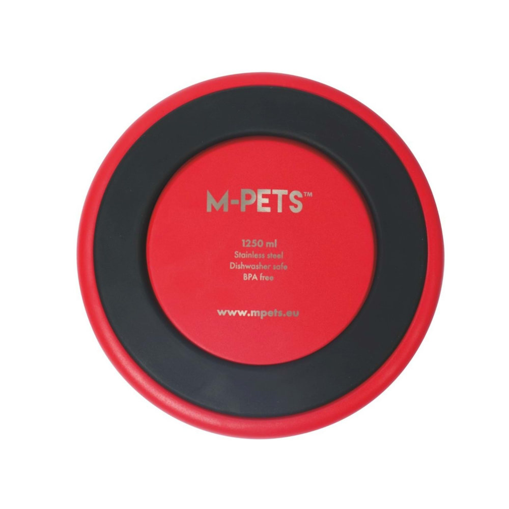 M-Pets Eskimo Çift Cidarlı Mama Kabı 1.25L Red