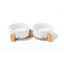 M-Pets Opera Seramik Mama Kabı Bamboo Standlı 2x350Ml White