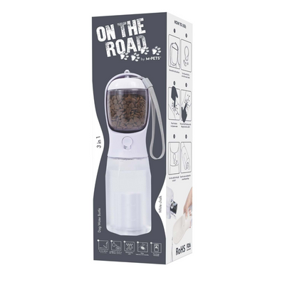 M-PETS On The Road 3İn1 Köpek Seyahat Suluğu 600Ml White