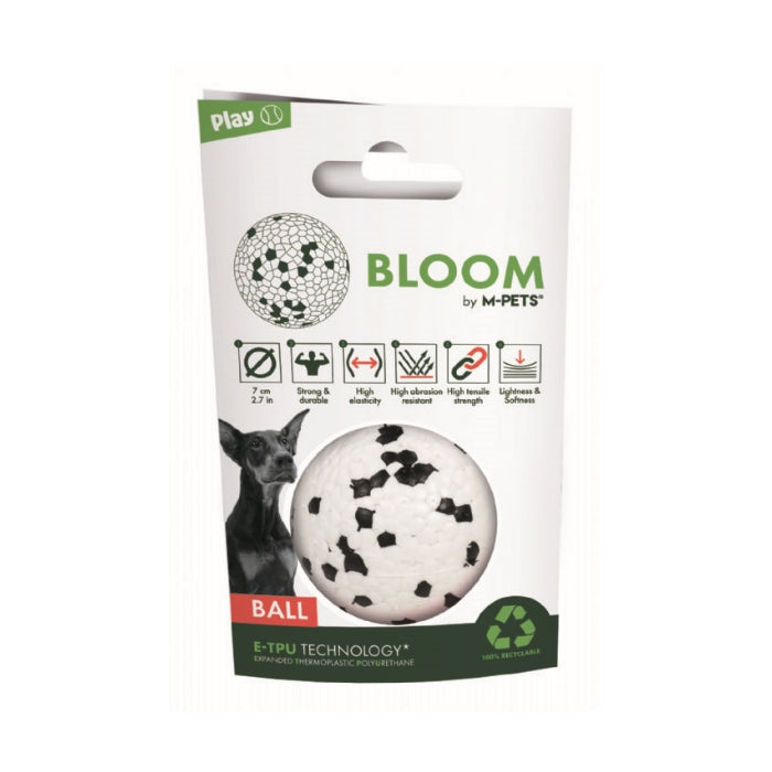 M-Pets Bloom Ball Oyun Topu Parçalanmaz Beyaz/Siyah