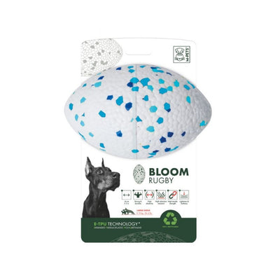 M-Pets Bloom Rugby Parçalanmaz Rugby Topu Beyaz/Mavi