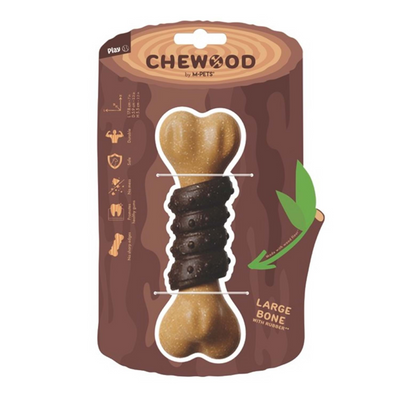 M-PETS Chewood Large Bone Wıth Rubber Köpek Oyuncağı (L)