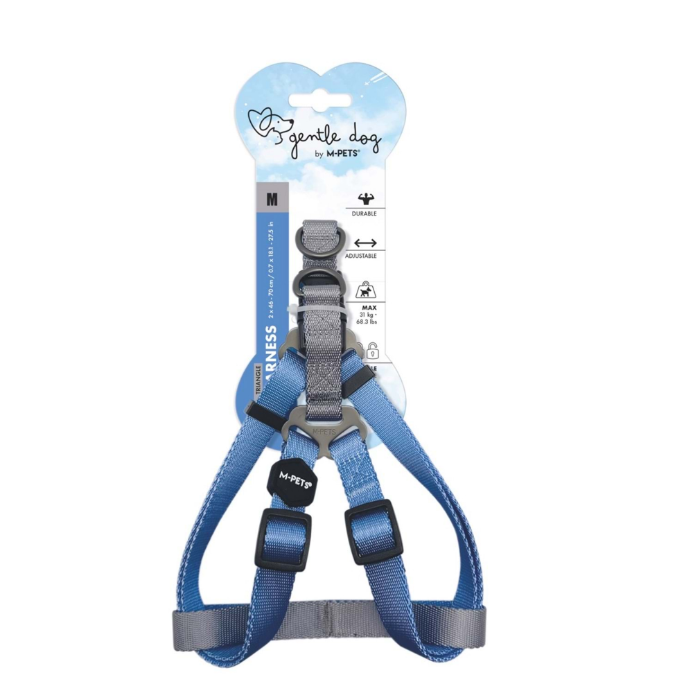 M-Pets Gentle Dog Triangle Göğüs Tasması Blue (M)