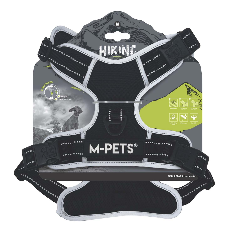 M-Pets Hıkıng Reflektörlü Soft Sırt Tasması Black (M)