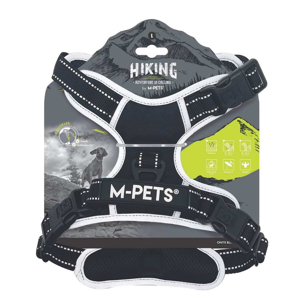 M-Pets Hıkıng Reflektörlü Soft Sırt Tasması Black (L)