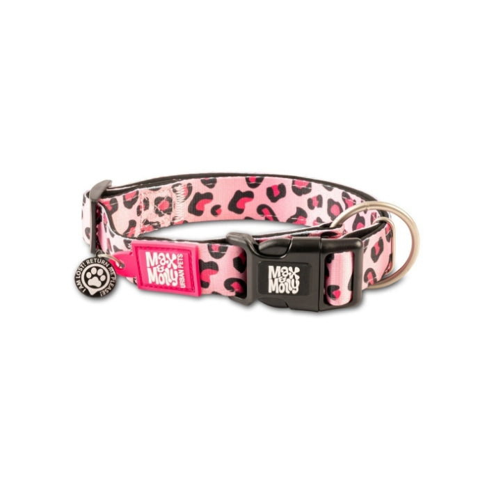 Max & Molly Smart ID Leopard Pink Boyun Tasması XS