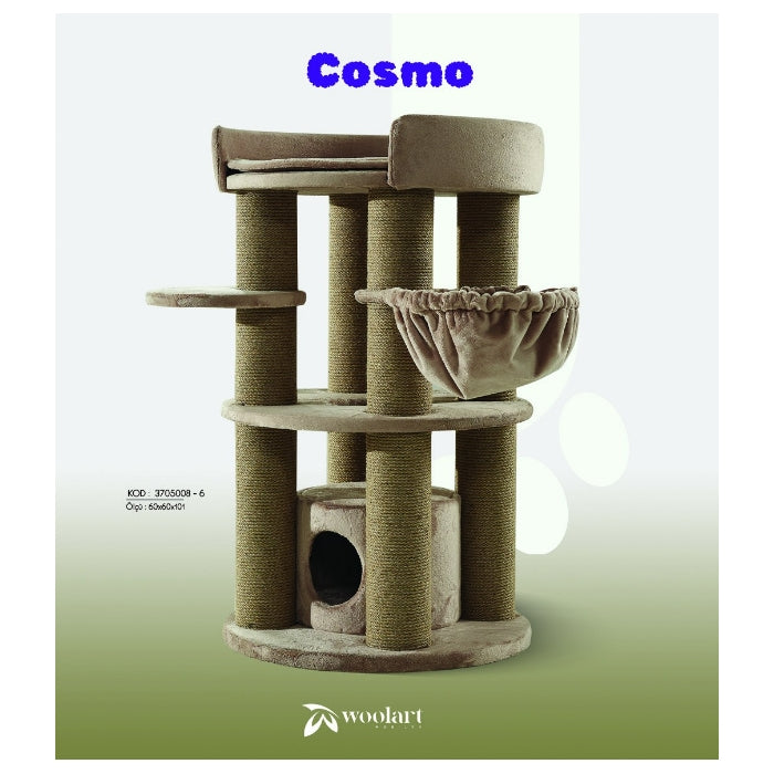 Woolart Cosmo Kedi Tırmalama Mobilyası Bej