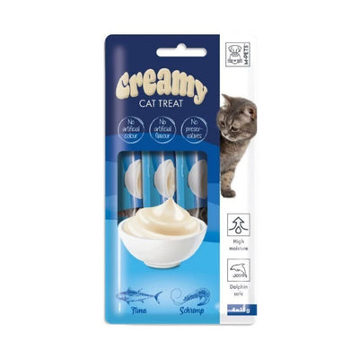 M-Pets Creamy Ton Balıklı Karidesli Kedi Ödülü 4x15gr