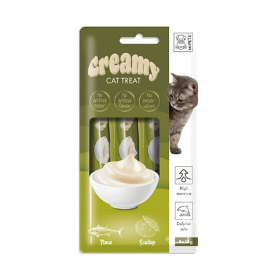 M-Pets Creamy Ton Balıklı Deniz Taraklı Kedi Ödülü 4x15gr