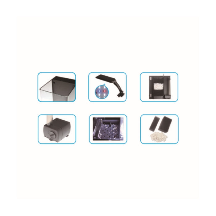 Lomas Nano 20 Led Aydınlatmalı Nano Akvaryum FL7953 20,5x23,5x22,5cm