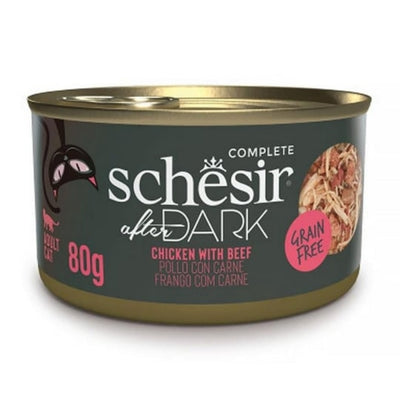 Schesir After Dark Tavuk ile Sığır Et Suyunda Yetişkin Kedi Konservesi 80g
