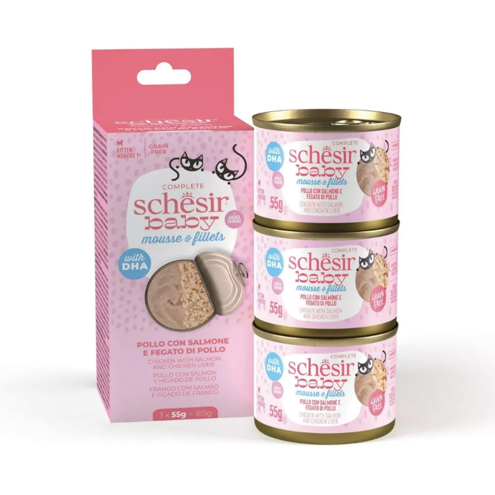 Schesir Baby Tavuk ile Somon Mus ve Fileto Konserve 55g