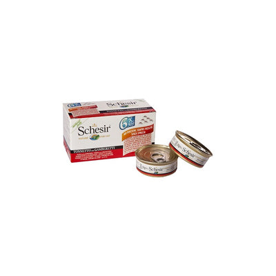 Schesir Tam ve Dengeli Ton Balığı ile Karidesli Jöle İçinde Kedi Konservesi Multipack 6x50g