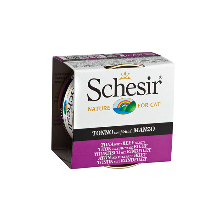 Schesir Jelly Ton Balığı ve Sığır Eti Jöle İçinde Yetişkin Kedi Konservesi 85g