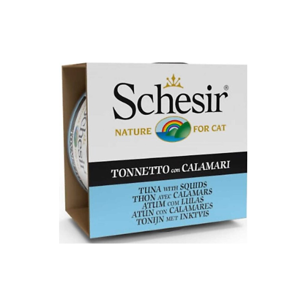 Schesir Jelly Ton Balığı ve Kalamar Jöle İçinde Yetişkin Kedi Konservesi 85g