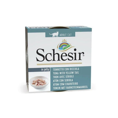 Schesir Jelly Ton Balığı ve Sarı Kuyruk Balığı Jöle İçinde Yetişkin Kedi Konservesi 85g
