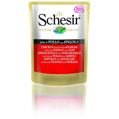 Schesir Tavuklu ve Levrekli Yetişkin Yaş Kedi Maması 100gr