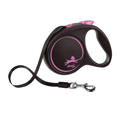 Flexi Black Desing Medium 5m Şerit Gezdirme Pembe