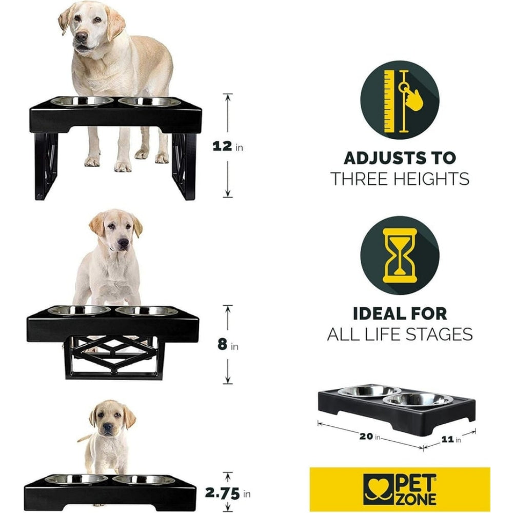 PetZone OurPets Barking Bistro Ayarlanabilir Yükseklikli 2 x 1.75 lt Mama ve Su Kabı