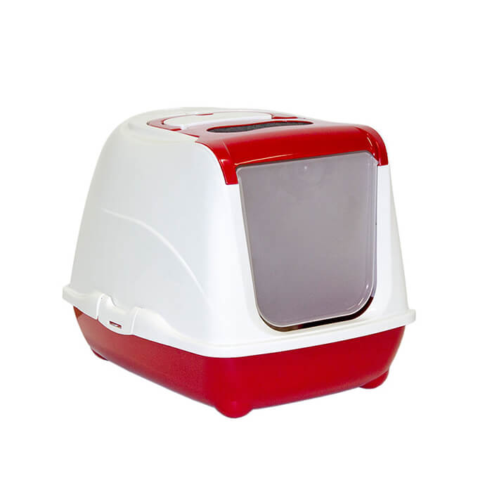 Moderna Flip Kapalı Kedi Tuvaleti 50cm Kırmızı