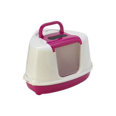 Moderna Flip Köşeli Kapalı Kedi Tuvaleti 56cm Fuşya