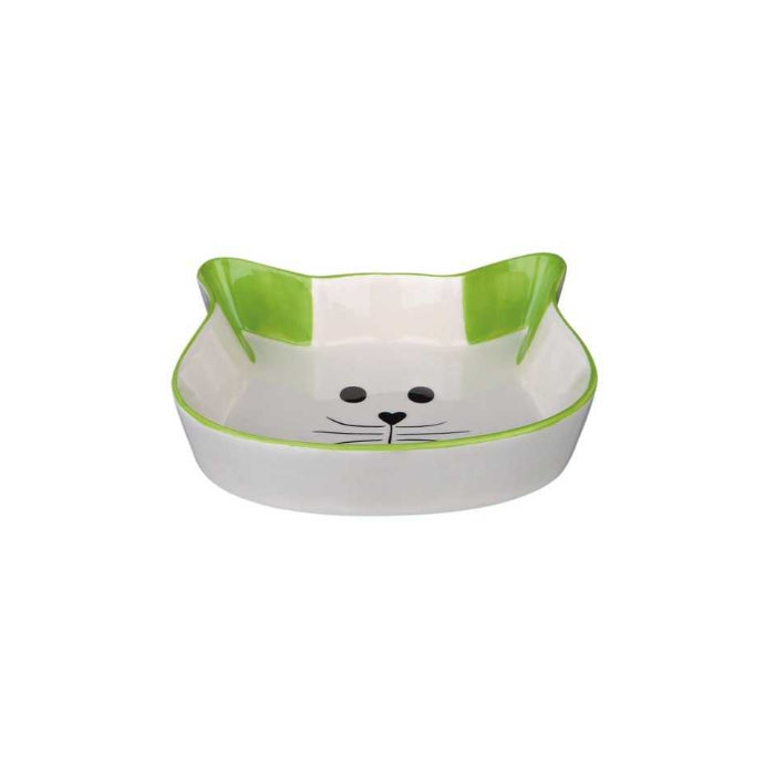 Trixie Seramik Kedi Mama Ve Su Kabı Kedi Kafası Desenli, 0,25 L / 12 × 12 Cm, Çeşitli Renklerde