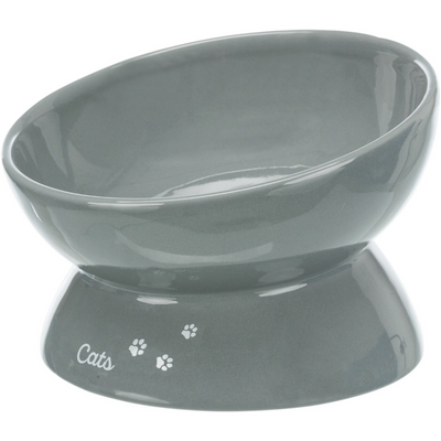 Trixie Xxl Yükseltilmiş Seramik Kedi Mama Kabı 0,35 L, 17 Cm, Gri