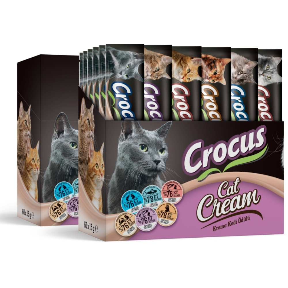Crocus Multipack 6 Çeşit Krema Kedi Ödülü 60x15gr (900gr)