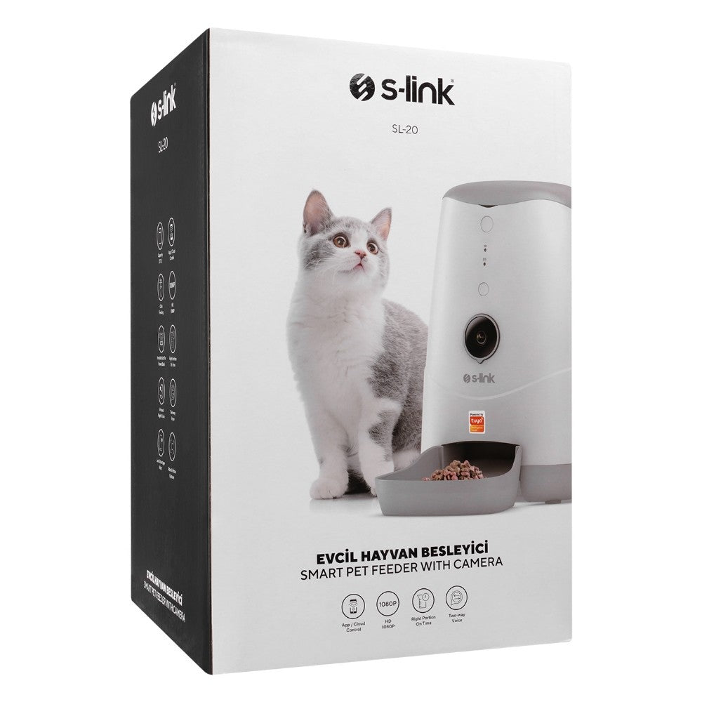 S-Link Swapp SL-20 Smart PET Feeder HD Kameralı Akıllı Otomatik Kedi Mama Kabı