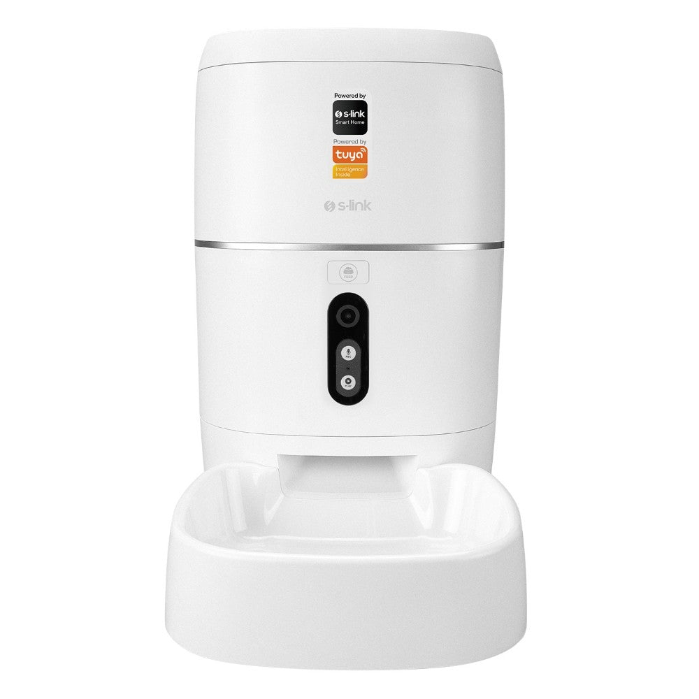 S-link SL-23 Otomatik Yem Kabı 3MP Kamerali Iki Yönlü Ses 6L Wifi Tuya Destekli Akıllı Kedi köpek Besleyici
