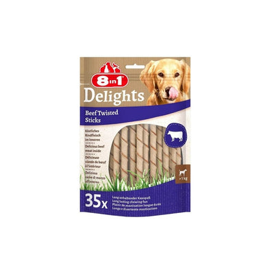 8IN1 Delights Burgu Çubuk Köpek Ödül Kemiği Sığır Etli (35li) 190GR
