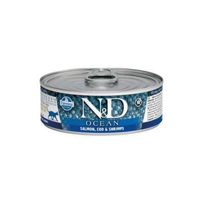 N&D Ocean Tahılsız Somon&Morina Balığı&Karides 70gr Yaş Kedi Konservesi
